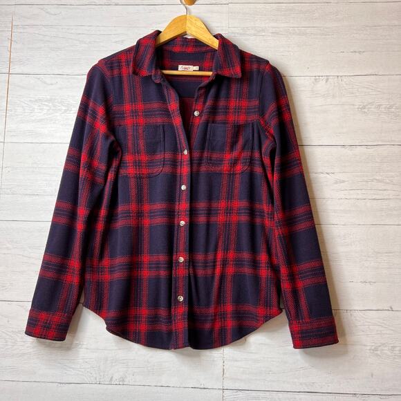 Faherty Shirt Womens Size Small Navy & Red Legend in Arlington Plaid Button Down - Picture 1 of 16